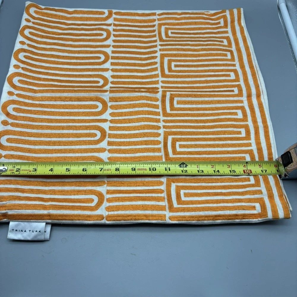 Trina Turk Throw Pillow Cover (No Insert) Orange Geometric 18